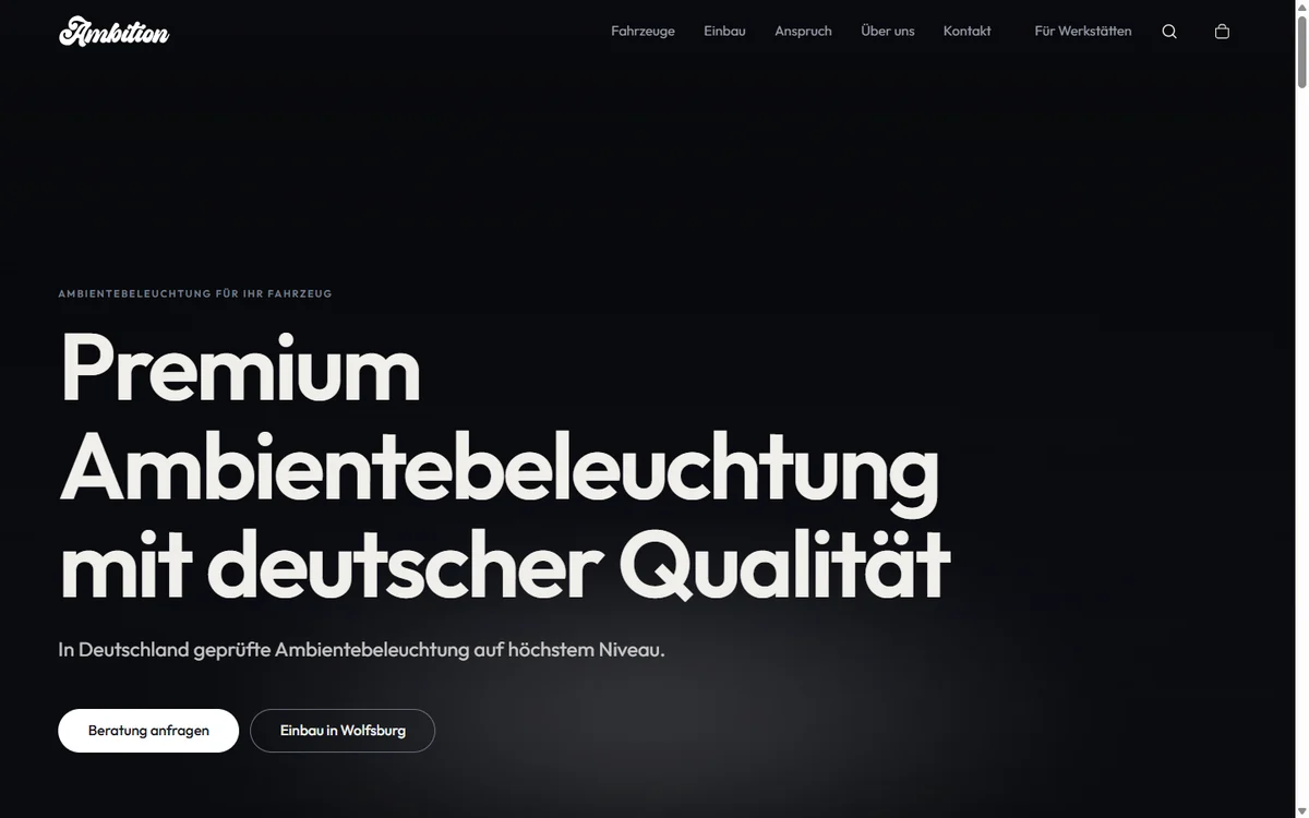 Startseite von Ambition
